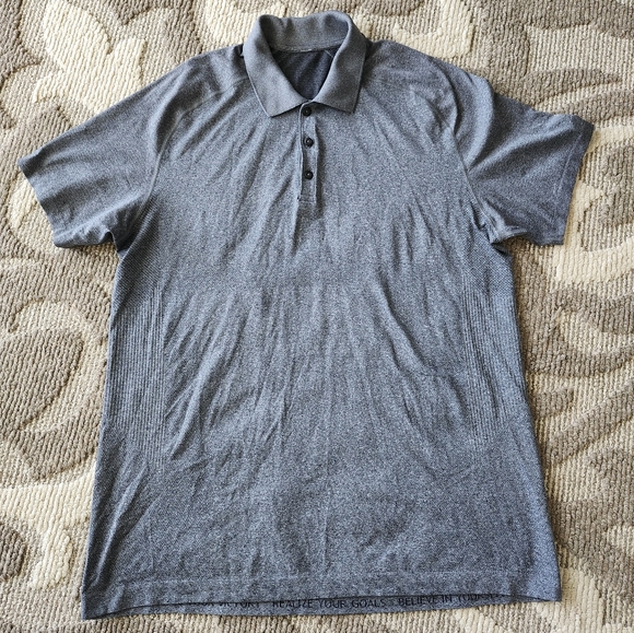 Lululemon Men's Metal Vent Tech Polo Shirt Seamless Grey, Size XL - Picture 7 of 8